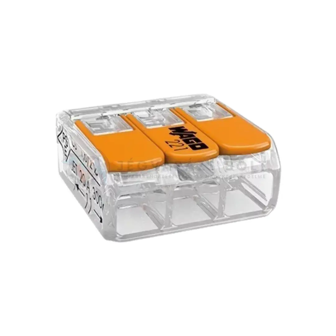 VEZETÉKÖSSZEKÖTŐ  WAGO 3 PÓLUSÚ ÁTL.4MM2