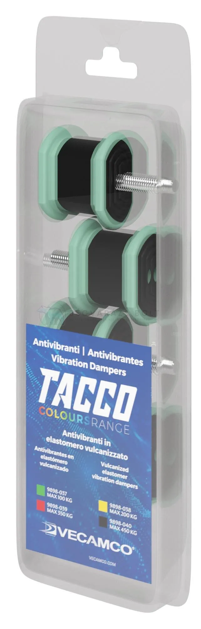 REZGÉSCSILLAPÍTÓ RUGÓS GUMIBAK TACCO (ZÖLD) 100KG